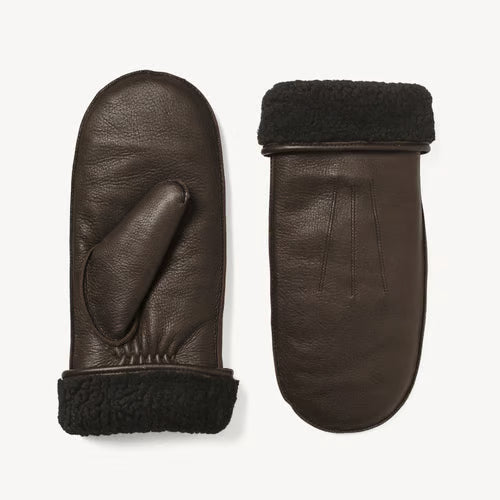 Women's Shearling Lined Leather Mittens
