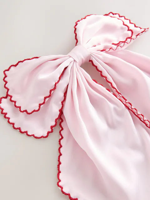 Pink Valentines Bow Hair Clip